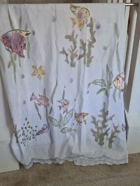 Underwater Fish Print Shower Curtain - Pastel Sea Life